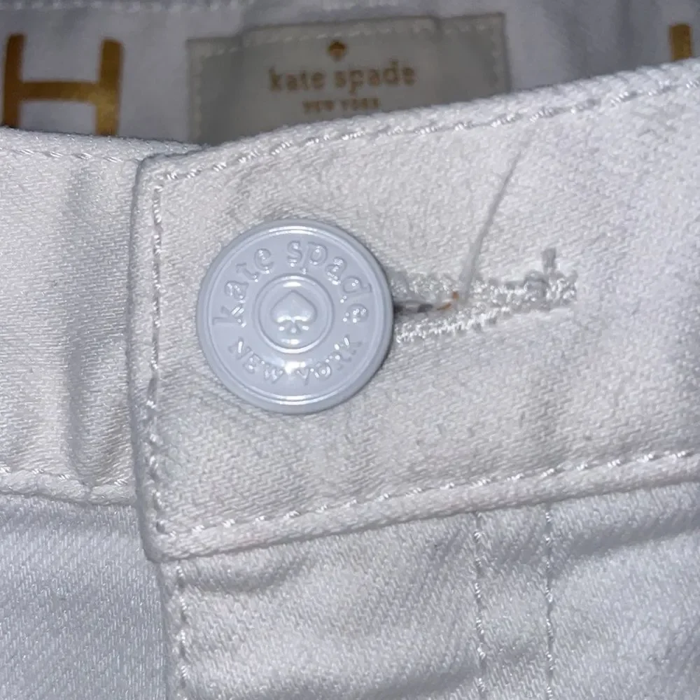 kate spade / cutwork denim white high waist jeans